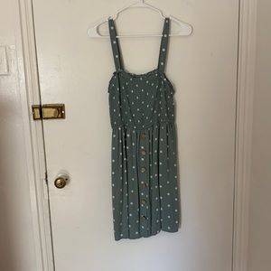 Green polka dot dress
